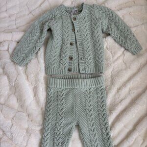 Janie & Jack Cable Knit Jumper Cardigan Set 12-18 Months NWOT